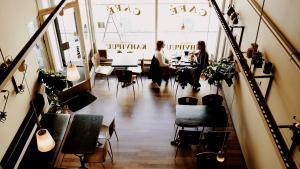 2 people in a coffee shop